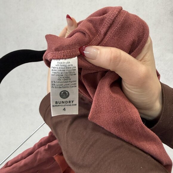 Sundry Skirt Womens 4 Red Jersey Drawstring Elastic Waist Knee Length Stretch - Picture 3 of 8